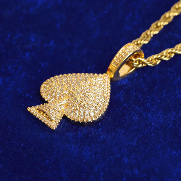 Men's "Love is a Gamble" Necklace | Premium Copper Red CZ Casino Jewelry - CaratixJewelry