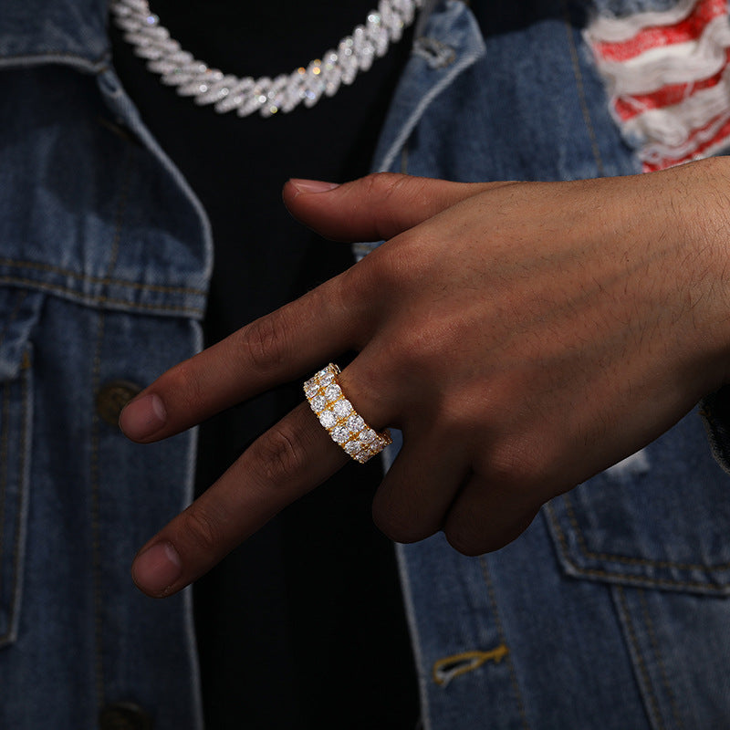Double Row Moissanite Eternity Band S925 Silver | Caratix