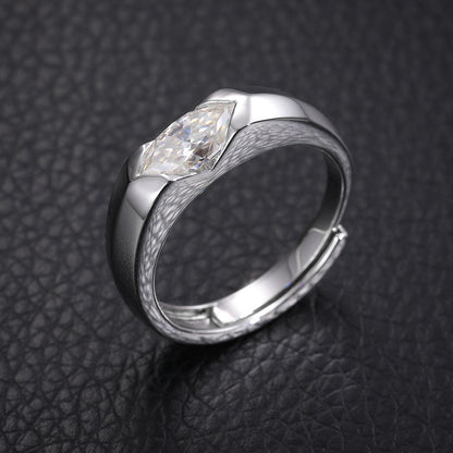 Moissanite Eye of Horus Ring 925 Silver Adjustable | Caratix