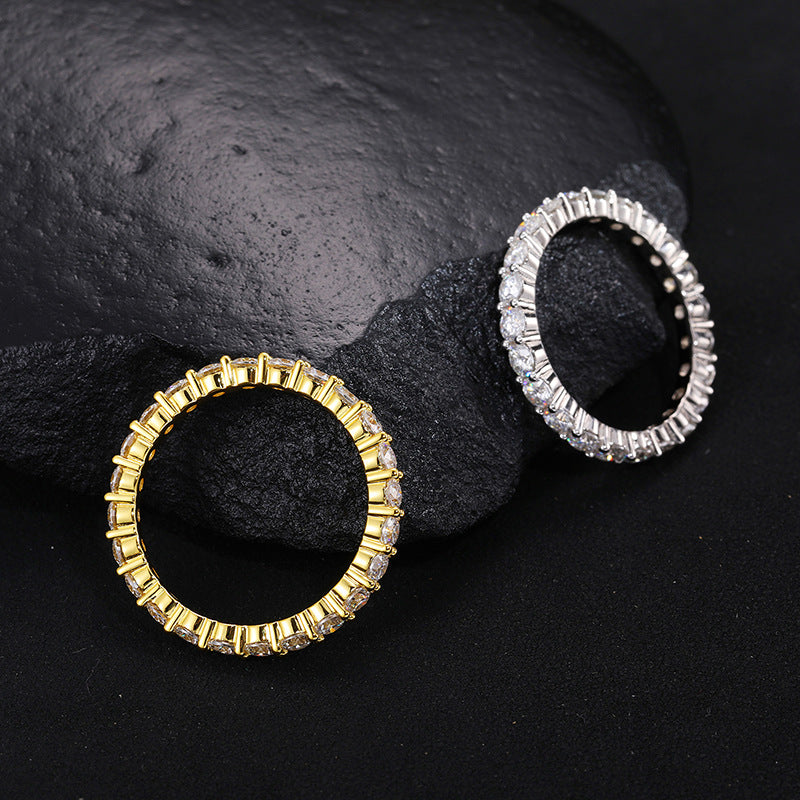 3mm Moissanite Eternity Band S925 Silver Ring | Caratix