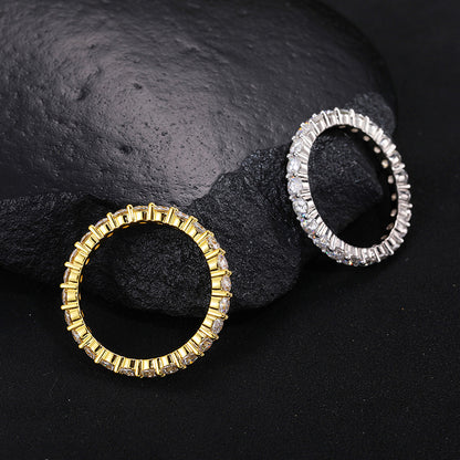 3mm Moissanite Eternity Band S925 Silver Ring | Caratix