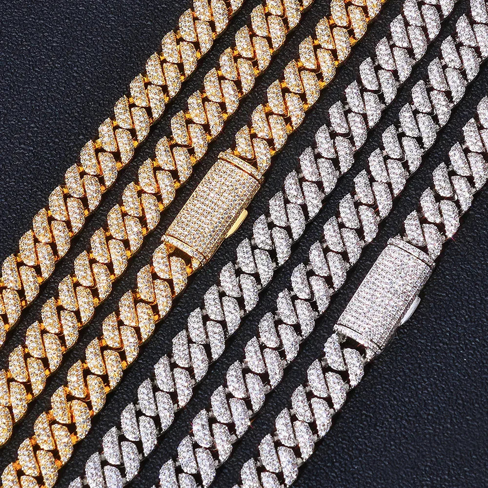 Custom 10mm Triple-Row Iced Cuban Link Gold Chain - CaratixJewelry