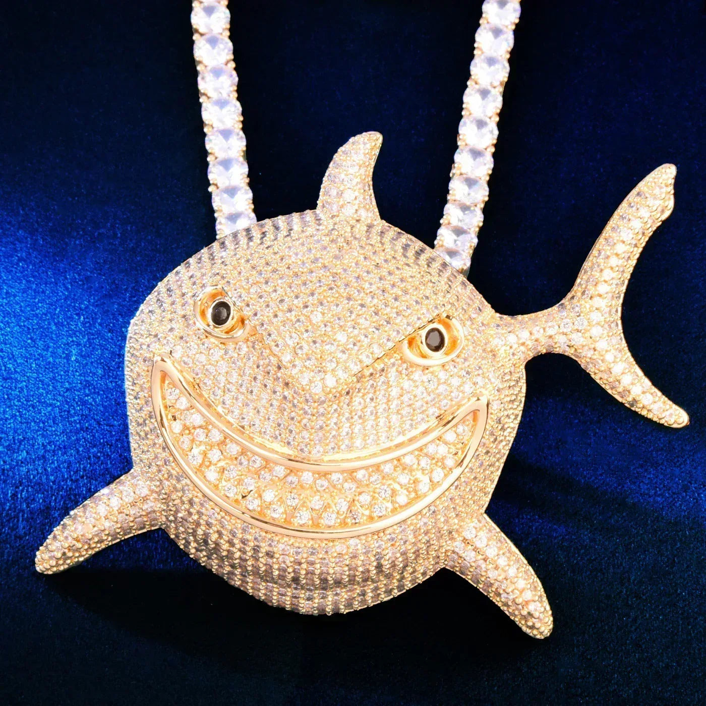 Iced Out Shark Pendant Necklace | CZ Hip Hop Men’s Streetwear Nightclub Jewelry - CaratixJewelry