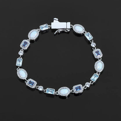 6mm Blue Zircon Bracelet Opal Style Chain Hip Hop Jewelry for Men | Caratix Jewelry - CaratixJewelry