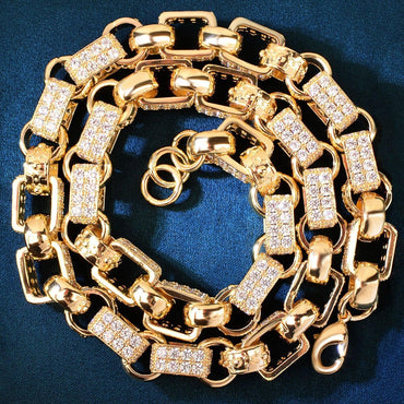 14mm Iced Out Box Chain Necklace for Men - CaratixJewelry