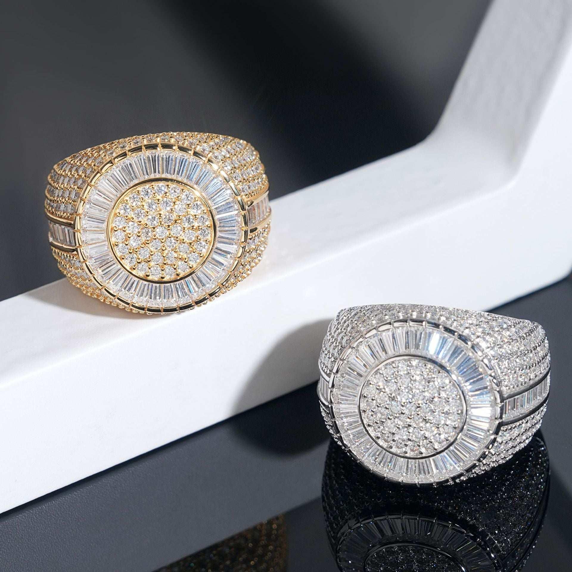 D-Color VVS Moissanite Hip Hop Ring | S925 Silver Unisex Iced Out Fashion Jewelry - CaratixJewelry