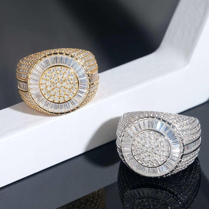 D-Color VVS Moissanite Hip Hop Ring | S925 Silver Unisex Iced Out Fashion Jewelry - CaratixJewelry