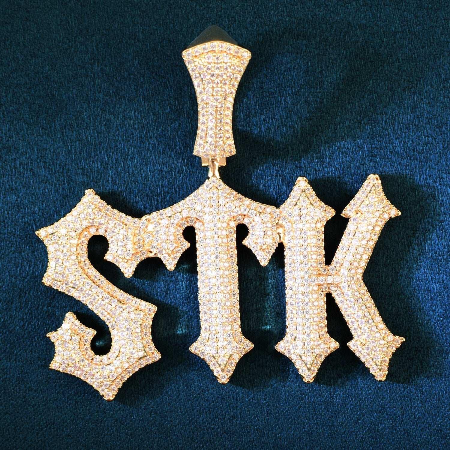 Spiked Iced Out Letter Pendant | CZ Hip Hop DIY Custom Initial Necklace - CaratixJewelry