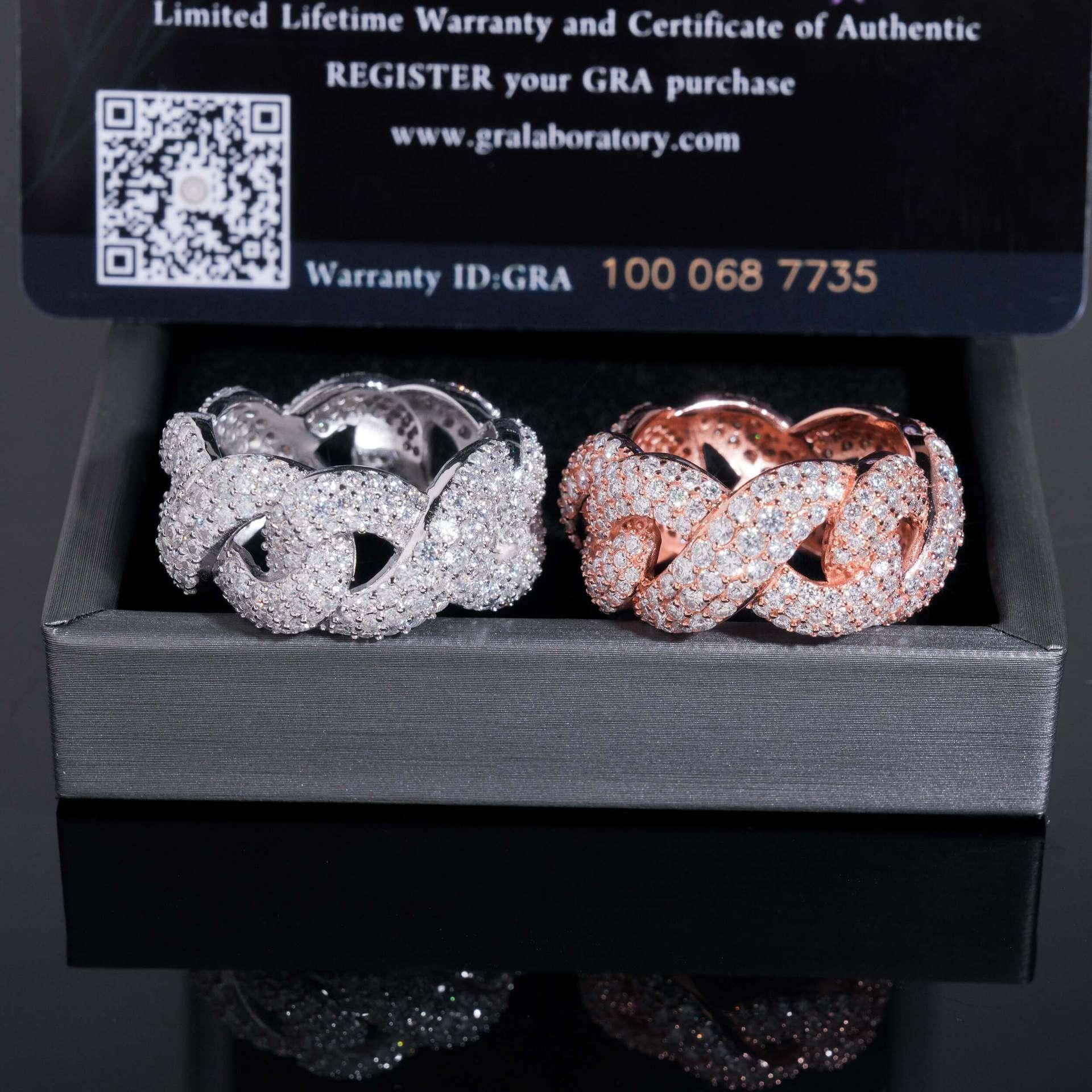 D-Color Moissanite Figure-Eight Ring | S925 Silver Unisex Iced Out Fashion Jewelry - CaratixJewelry
