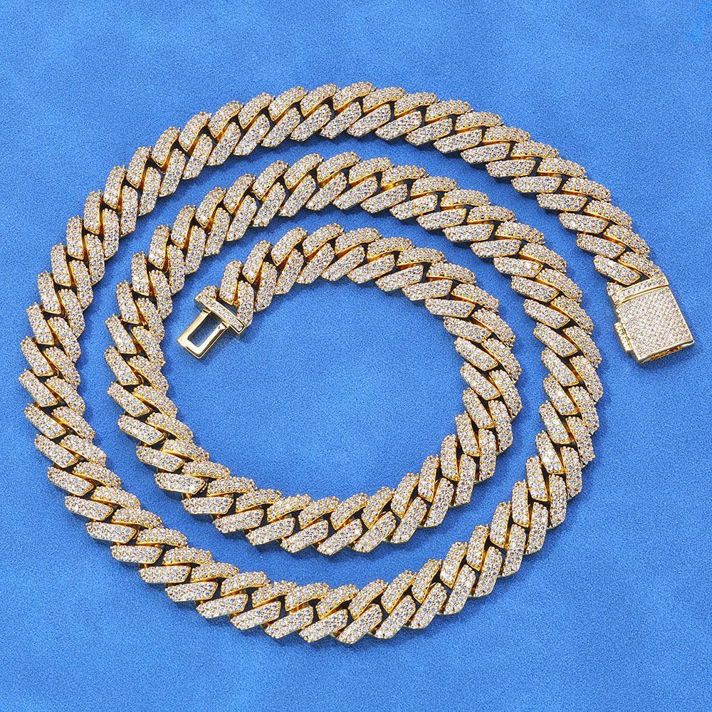 Gold Chain 10mm S925 Silver Single Row CZ Cuban Link Necklace – Custom Men’s Rapper Jewelry | Caratix Jewelry - CaratixJewelry