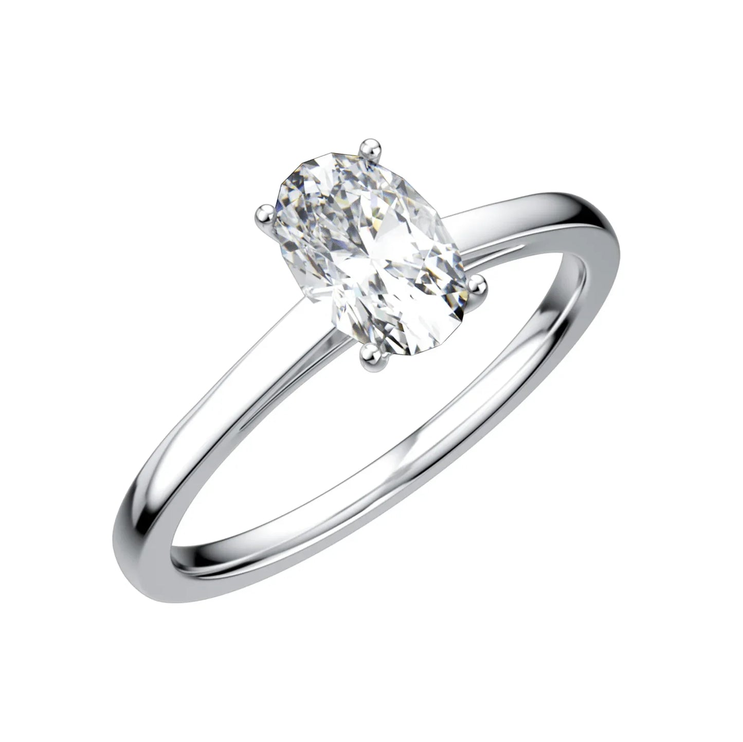 D Color Oval Moissanite Solitaire Ring | S925 Sterling Silver | Caratix