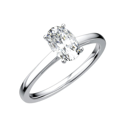D Color Oval Moissanite Solitaire Ring | S925 Sterling Silver | Caratix