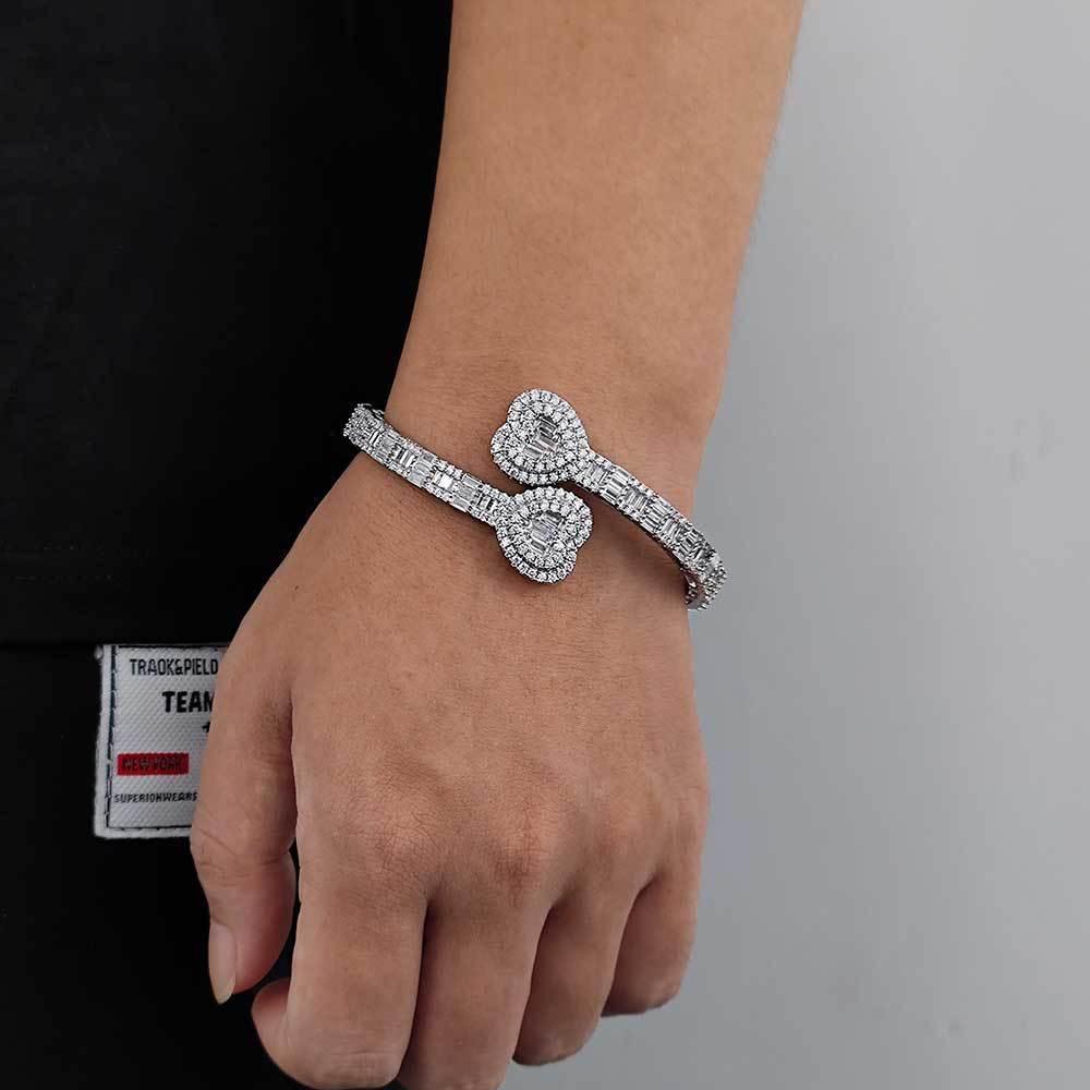 Heart-Shaped Zircon Stone Bracelet for Men | Punk Style Hip Hop Jewelry | Caratix Jewelry - CaratixJewelry