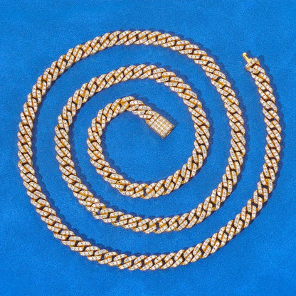 Custom 5mm S925 Sterling Silver Cuban Chain | Slim Iced Out Rapper Chain | Caratix - CaratixJewelry