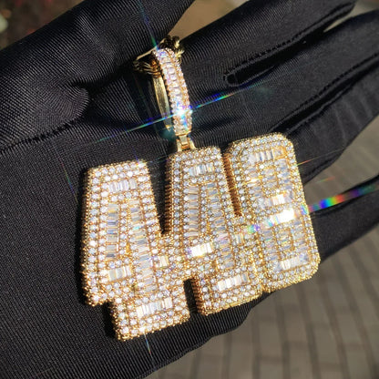 Iced Out 448 Number Pendant | CZ Micro-Pave Hip Hop Streetwear Necklace - CaratixJewelry