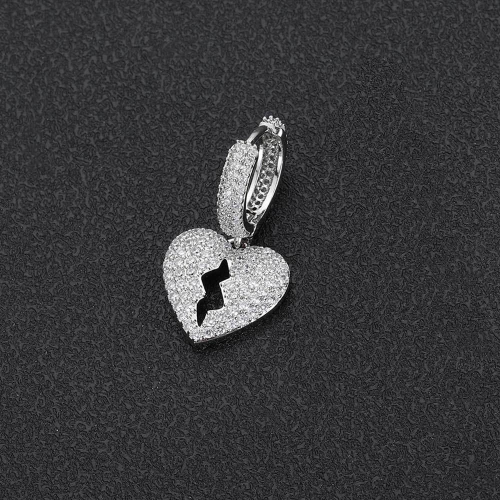 DIY Heartbreak Earrings with Micro-Pave Zircon Stones for Men | Trendy Hip Hop Jewelry | Caratix Jewelry - CaratixJewelry