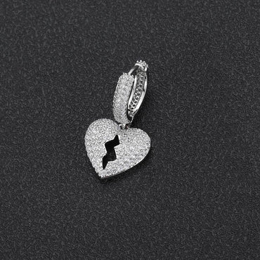DIY Heartbreak Earrings with Micro-Pave Zircon Stones for Men | Trendy Hip Hop Jewelry | Caratix Jewelry - CaratixJewelry