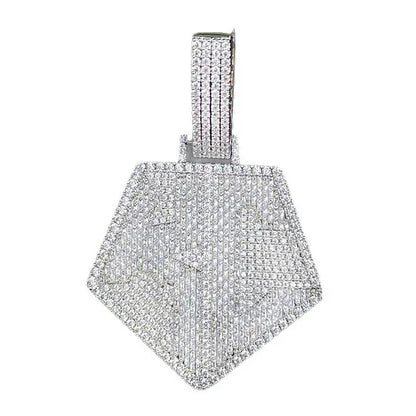 Iced Out "KC" Letters Pendant | Men's Initial / Kansas City Necklace - CaratixJewelry