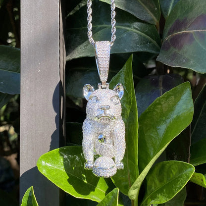 Men's & Women's Bulldog Necklace | Premium Copper CZ High-End Animal Jewelry - CaratixJewelry