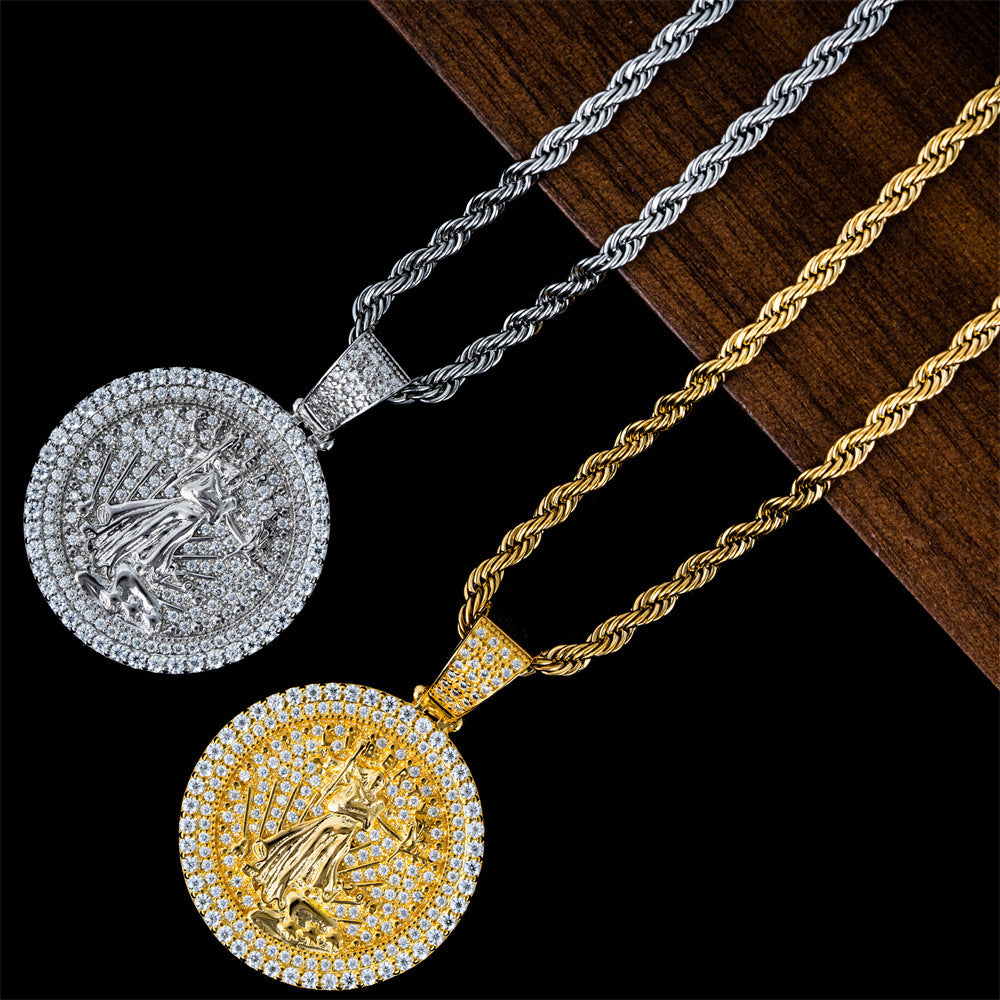 S925 Sterling Silver Moissanite Yin Yang Pendant | Iced Out Tai Chi Charm for Tennis Chain | Caratix