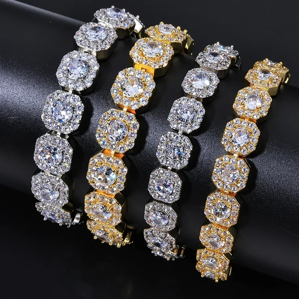 Iced Out Ice Chain Zircon Bracelet Luxury Hip Hop Jewelry for Men | Caratix Jewelry - CaratixJewelry