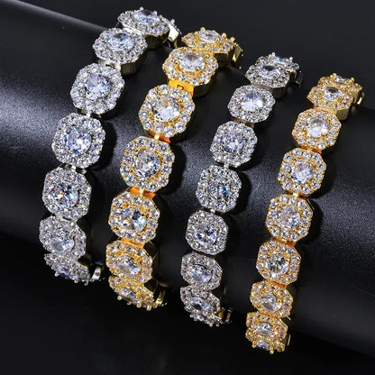 Iced Out Ice Chain Zircon Bracelet Luxury Hip Hop Jewelry for Men | Caratix Jewelry - CaratixJewelry