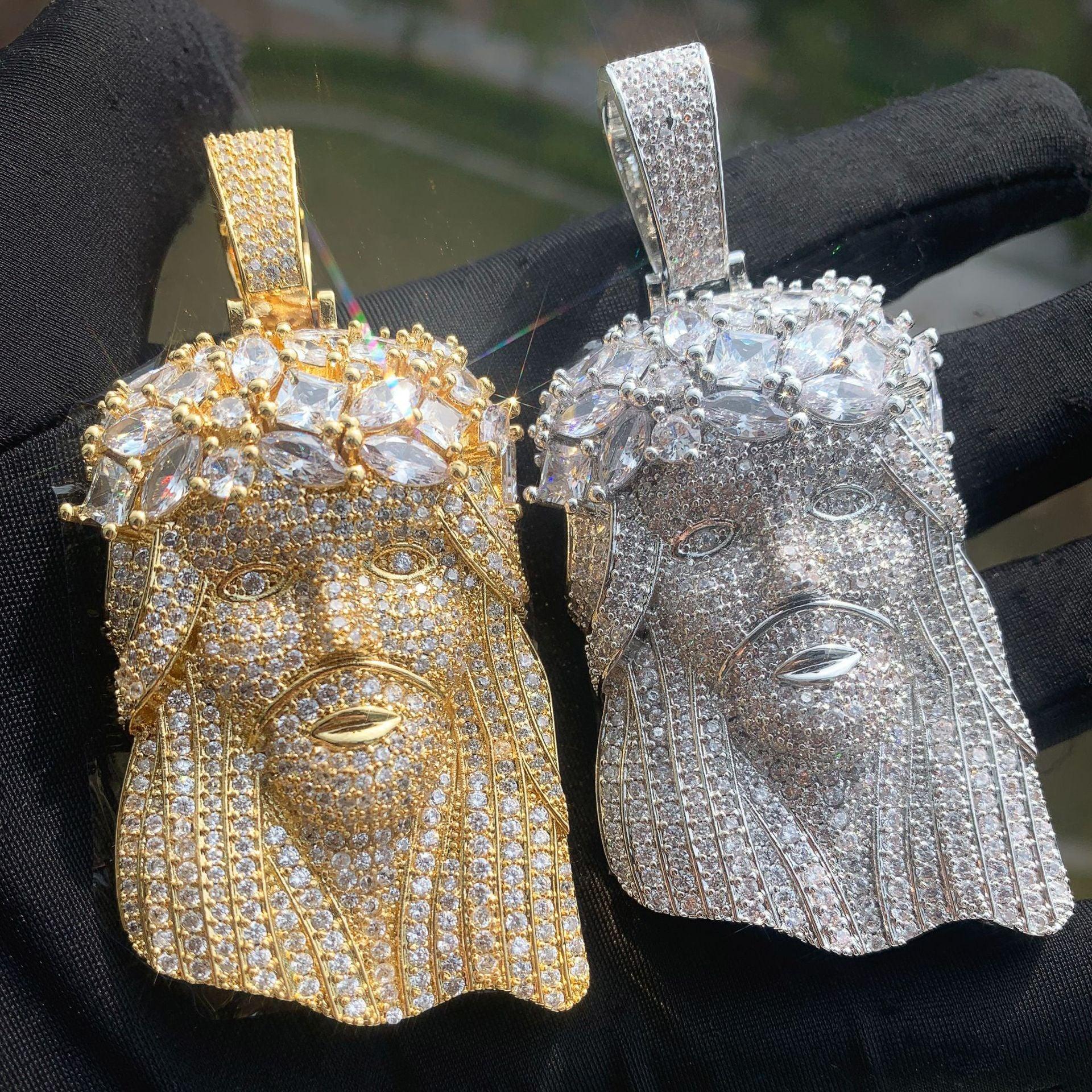 Iced Out Jesus Pendant Necklace for Men – Hip Hop CZ Streetwear Bling Jewelry - CaratixJewelry