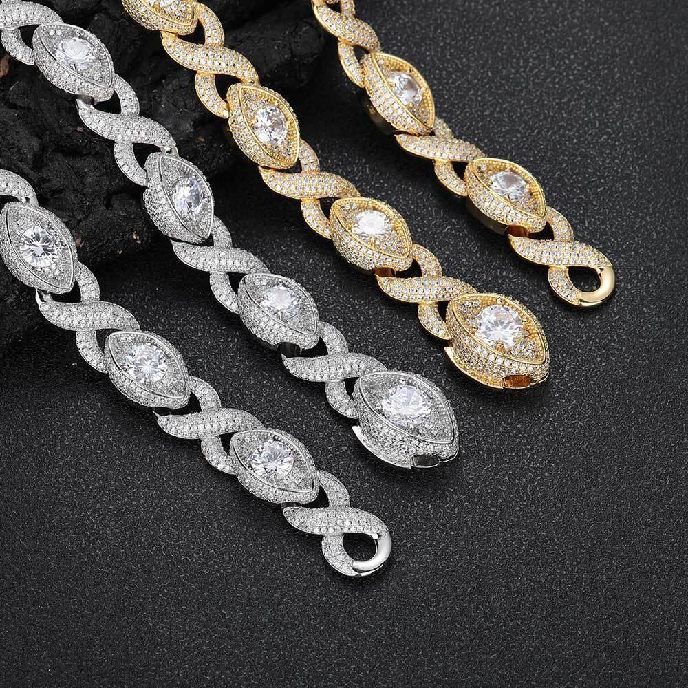 Infinity Eye Zircon Cuban Link Bracelet Luxury Hip Hop Jewelry - CaratixJewelry