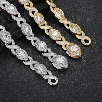 Infinity Eye Zircon Cuban Link Bracelet Luxury Hip Hop Jewelry - CaratixJewelry