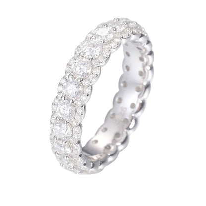 Moissanite Ice Cube Ring 925 Sterling Silver Band | Caratix