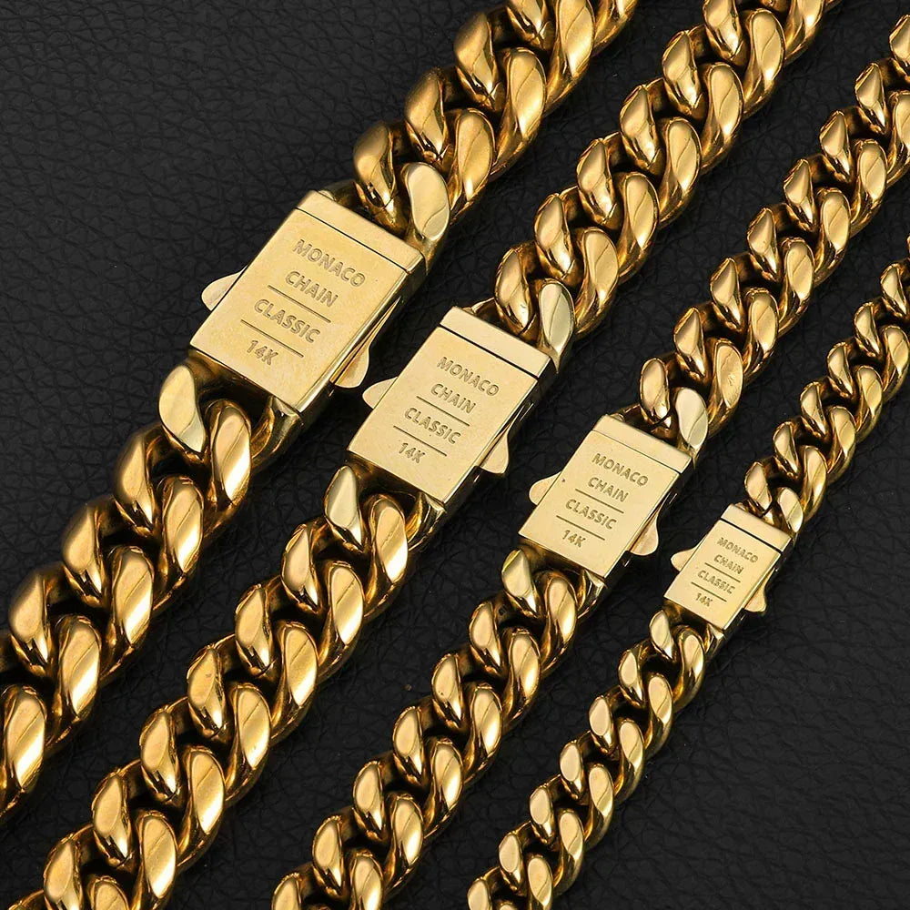 Polished Cuban Chain Necklace Stainless Steel Hip Hop Jewelry for Men | Caratix Jewelry - CaratixJewelry