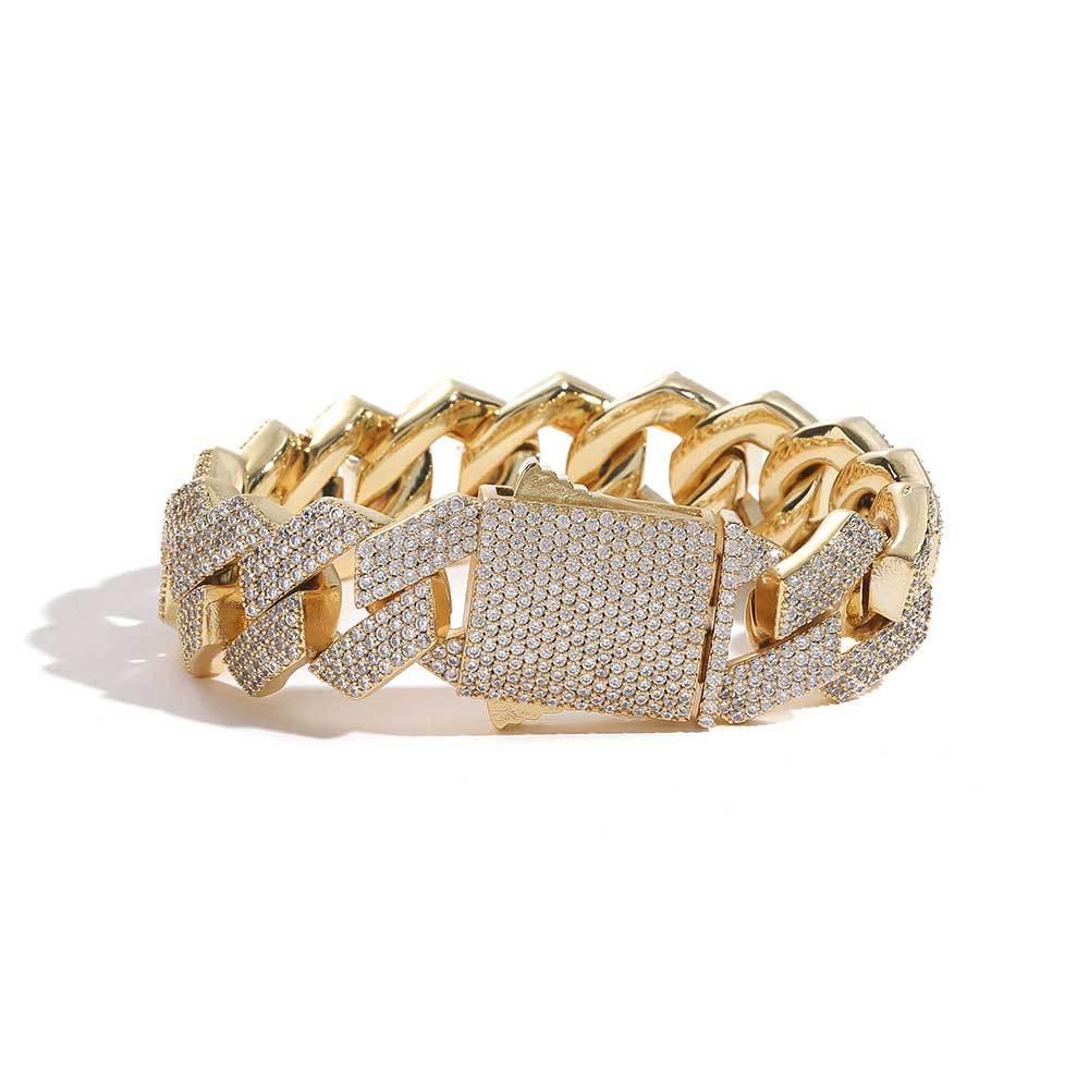 19mm Four Row Iced-Out Cuban Link Bracelet - CaratixJewelry