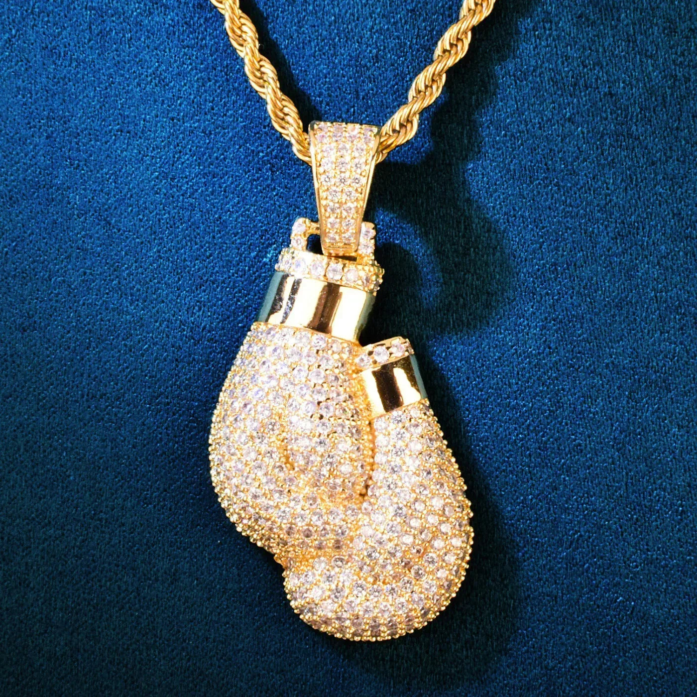 Iced Out Boxing Glove Pendant | CZ Hip Hop Streetwear Trendy Necklace - CaratixJewelry