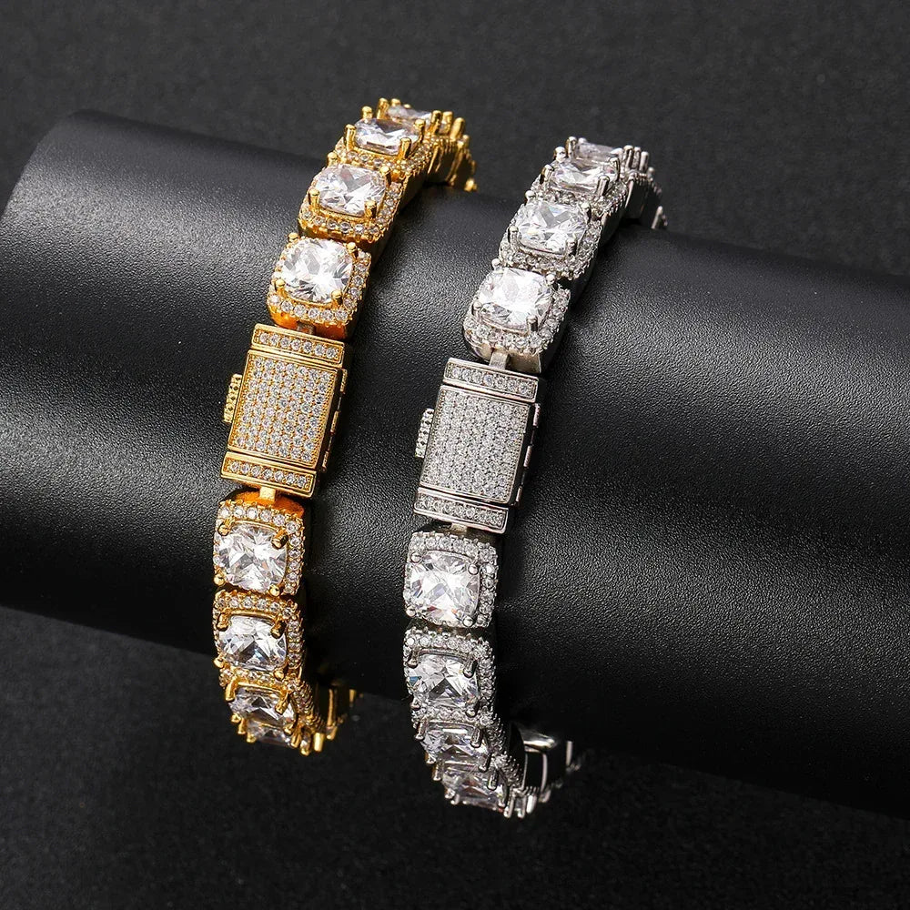 Iced Out Chain Bracelet with Copper and Zircon Stones for Men | Caratix Jewelry - CaratixJewelry