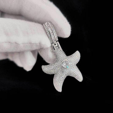Starfish Pendant Necklace with Zircon Stones in Ocean Style for Men | Caratix Jewelry - CaratixJewelry