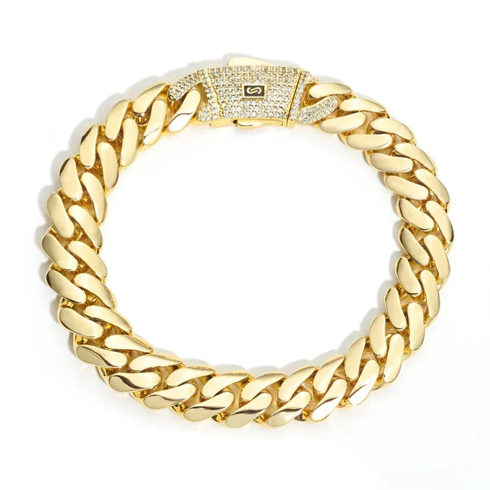 Custom 14K Gold Cuban Chain Bracelet for Men | Caratix Jewelry - CaratixJewelry