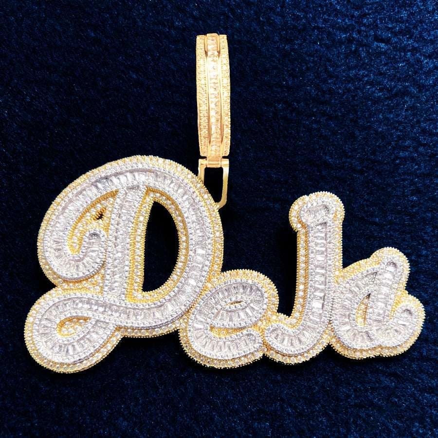 Iced Out Letter Pendant | Hip Hop CZ Alphabet Custom Necklace for Men & Women - CaratixJewelry