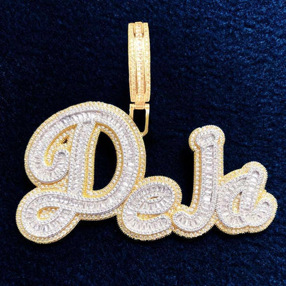 Iced Out Letter Pendant | Hip Hop CZ Alphabet Custom Necklace for Men & Women - CaratixJewelry