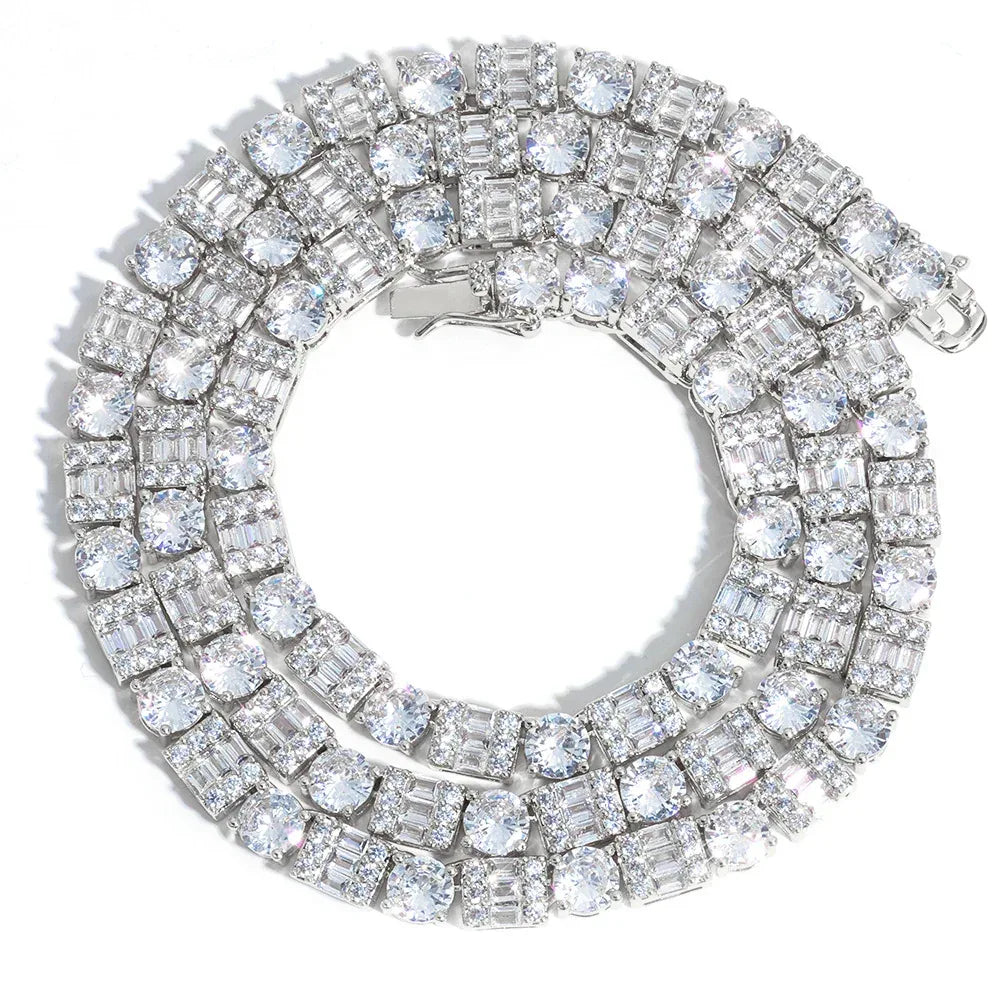 Custom 6.5mm Square & Round Mixed Tennis Bracelet | Secure Clasp Bling Jewelry | Caratix - CaratixJewelry