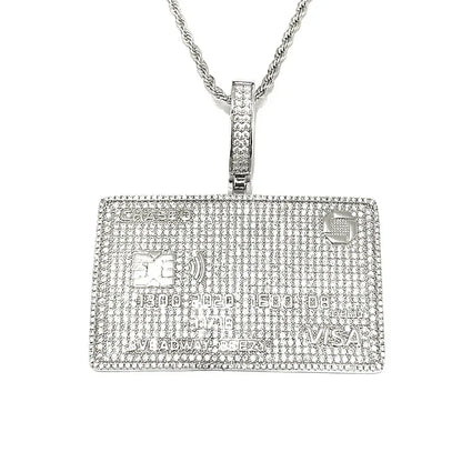 Luxury Iced Out Credit Card Pendant for Men | Hip Hop Money Statement Necklace | Genuine Copper CZ Jewelry | Senior Sense Bling | Caratix - CaratixJewelry