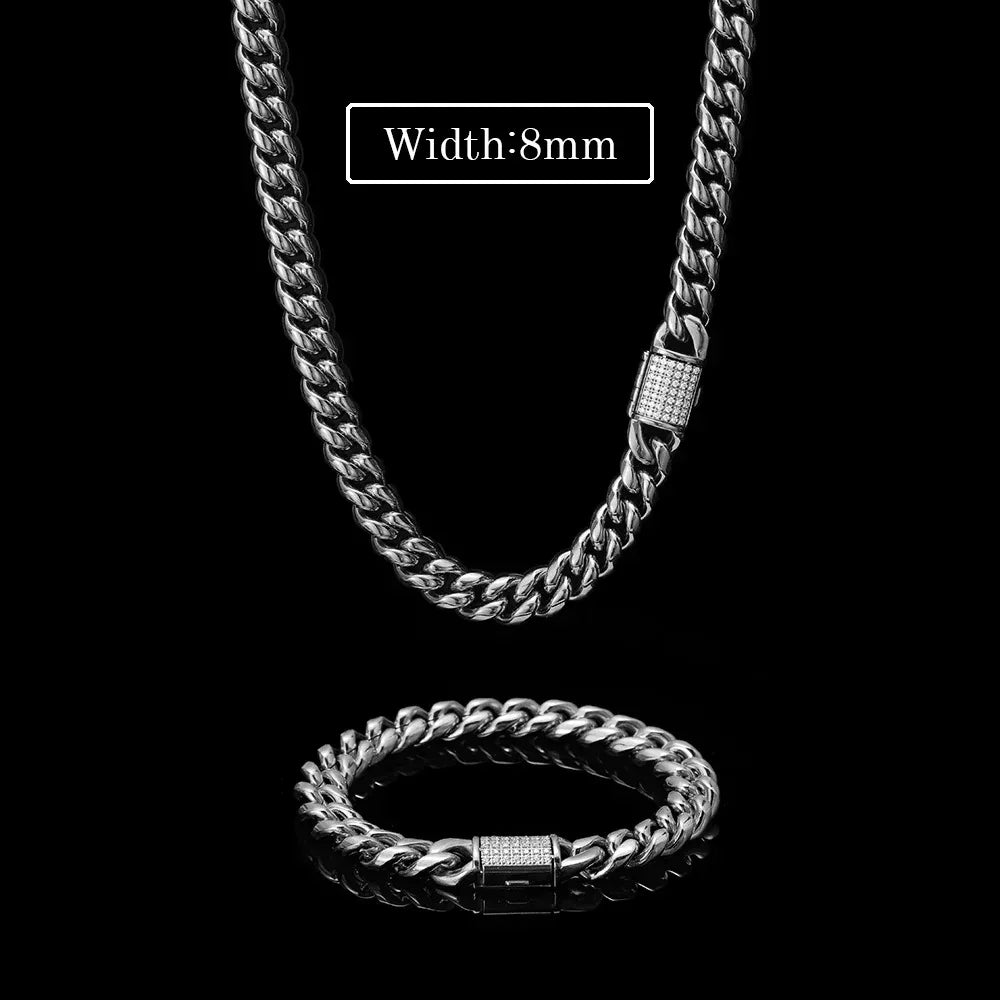 Rounded Tight Cuban Chain Necklace Stainless Steel for Men | Caratix Jewelry - CaratixJewelry