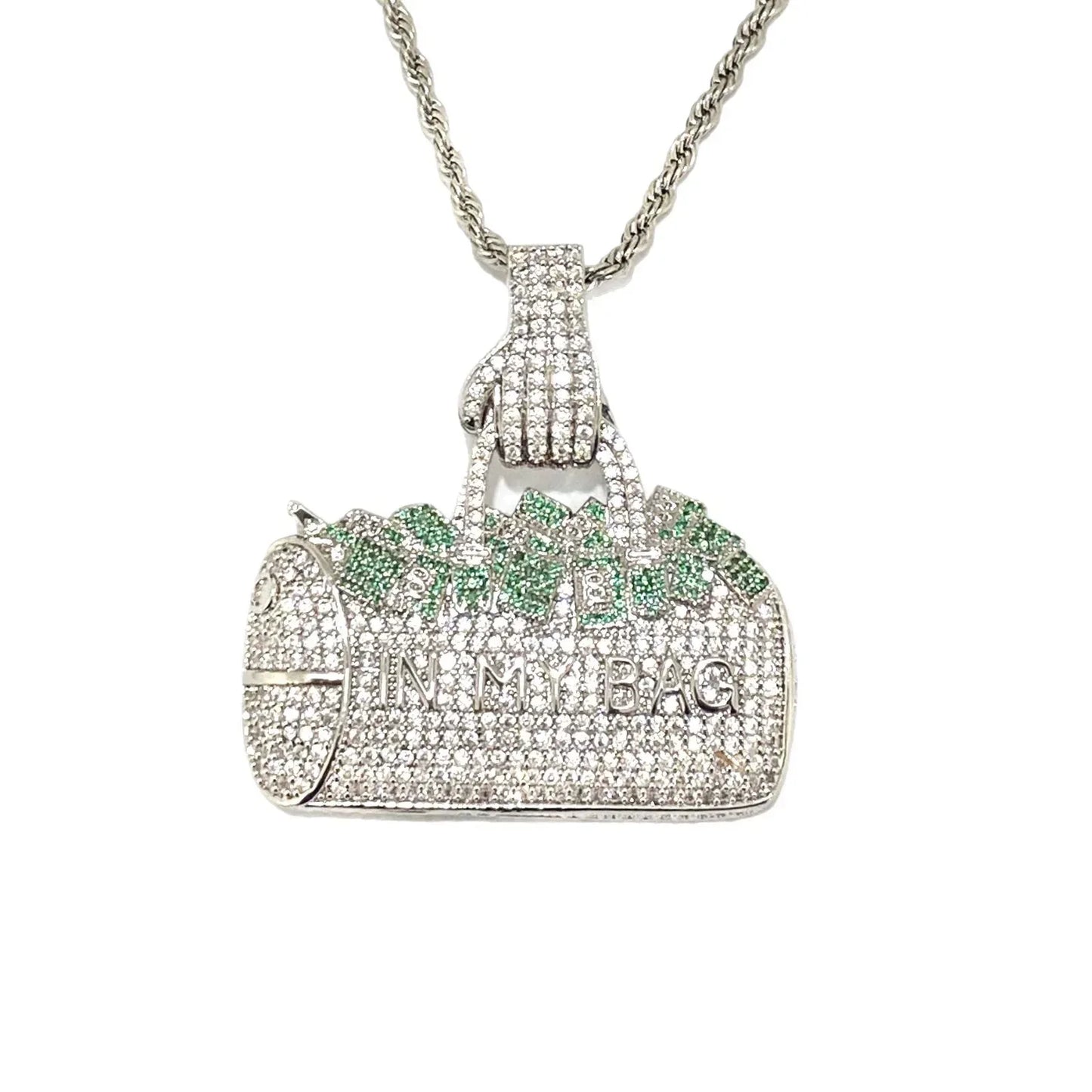 Women's "Secure The Bag" Handbag Necklace | Premium Copper CZ Wealth Jewelry - CaratixJewelry