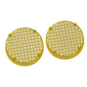 Large Round Stud Earrings | Minimalist Design Hip Hop Jewelry for Men & Women | Caratix Jewelry - CaratixJewelry