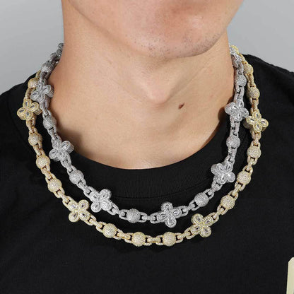 Iced Out Bubble Bead Chain Zircon Hip Hop Necklace for Men | Caratix Jewelry - CaratixJewelry