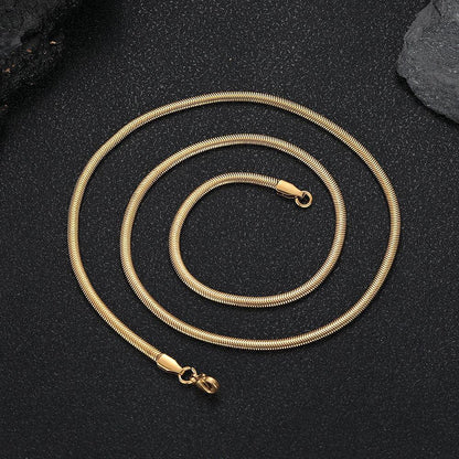 Stainless Steel Snake Chain Necklace Bracelet Hip Hop Bling | Caratix Jewelry - CaratixJewelry