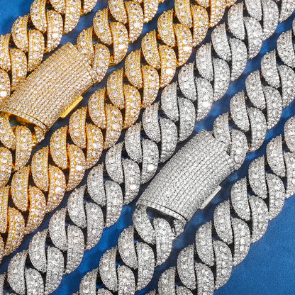 22mm Iced Out Bubble Cuban Chain Necklace Zircon - CaratixJewelry