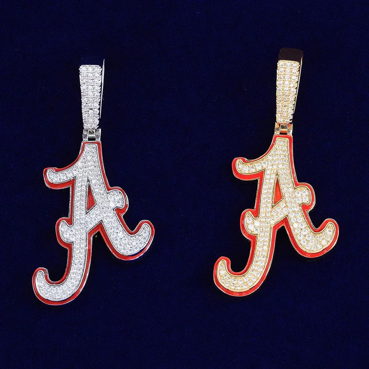 Red Paint Drip Letter 'A' Pendant | Retro Hip Hop Graffiti Initial Necklace | Niche Urban Streetwear Jewelry | Unique Edgy Bling | Caratix - CaratixJewelry