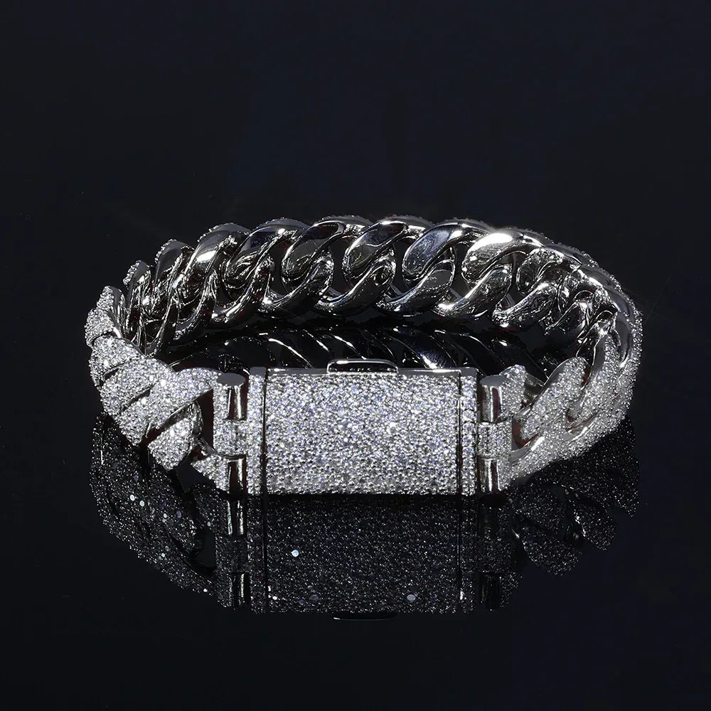 14mm Iced Out Cuban Chain Necklace Zircon Rapper - CaratixJewelry