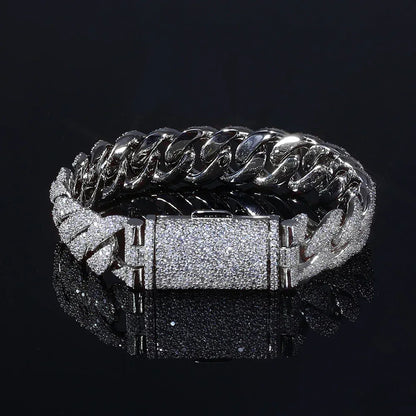 14mm Iced Out Cuban Chain Necklace Zircon Rapper - CaratixJewelry