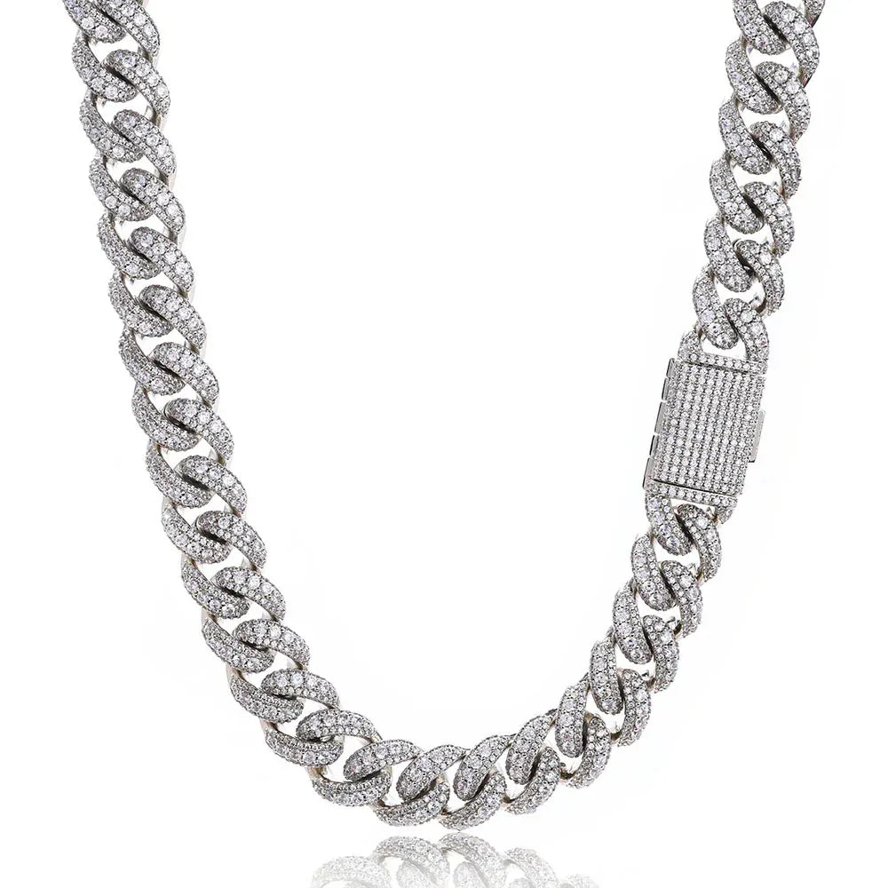Iced Out Bubble Cuban Chain Zircon Hip Hop Necklace for Men | Caratix Jewelry - CaratixJewelry